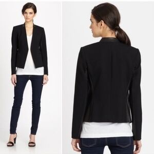Theory Open Front Lanei Fritella Textured Blazer in black Size 0